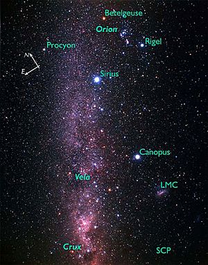 Vela and Surrounding Constellations (ground-based image)