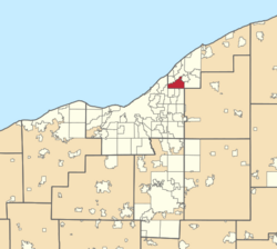 Location of Willoughby Hills in Greater Cleveland