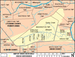 White Deer Hole Creek Watershed Map