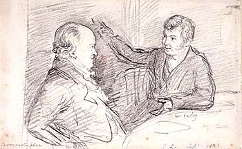 William Blake in Conversation with the Astrologer John Varley - the Right - by John Linnell