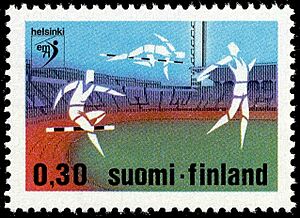 0,30 mark track and field European Championship stamp of Helsinki 1971