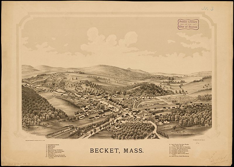 Image 1879 bird's eye view map of Becket, Massachusetts