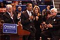 20080204 Barack Obama, Ted and Caroline Kennedy and John Larson