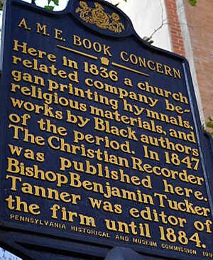A M E Book Concern Historical Marker 631 Pine St Philadelphia PA (DSC 3438) (cropped)