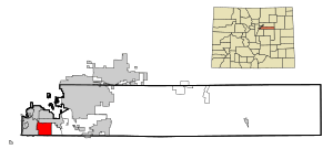 Location of Southglenn in Arapahoe County, Colorado.