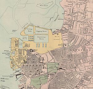 Bacon's Map of Portsmouth (detail)