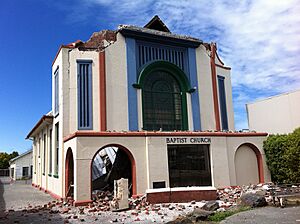Beckenham Baptist Church after the 21 Feb 2011 earthquake