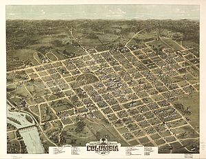 Bird's eye view of the city of Columbia, South Carolina 1872. LOC 75696568