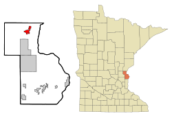 Location of Rush Citywithin Chisago County, Minnesota