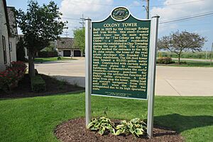 Colony Tower Michigan state historic marker
