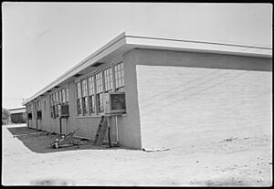 Colorado River Relocation Center, Poston, Arizona. New adobe school buildings erected at this cente . . . - NARA - 537281