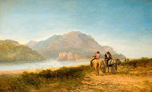 David Cox the elder (1783-1859) - Conway Castle, Caernarvonshire - OP19 - Wolverhampton Art Gallery