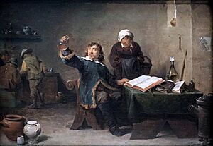 David Teniers the Younger - Village Doctor looking at a Urine Sample