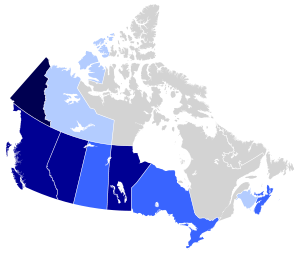 Dutch Canadian population by province.svg