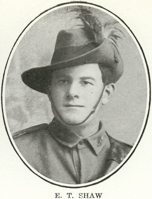 Edward Thomas Shaw, former pupil of Albert State School killed in World War I