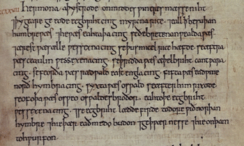 Entry for 827 in the Anglo-Saxon Chronicle, which lists the eight bretwaldas