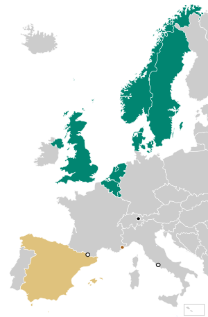 European monarchies by succession