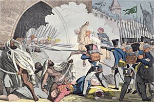 Fighting at the gates of Algiers 1830