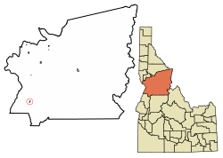 Location of Riggins in Idaho County, Idaho.