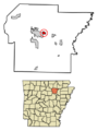 Independence County Arkansas Incorporated and Unincorporated areas Moorefield Highlighted 0546730