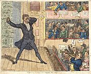 Isaac Cruikshank King John's first appearance at the New Theatre Covent Garden 1809