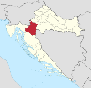 Karlovac County within Croatia