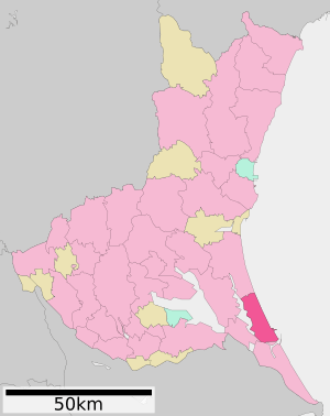 Location of Kashima in Ibaraki Prefecture
