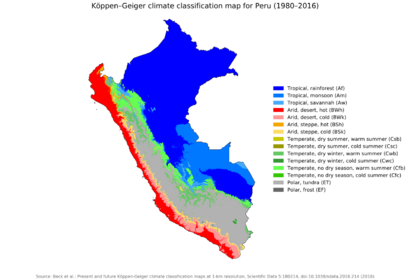 Koppen-Geiger Map PER present
