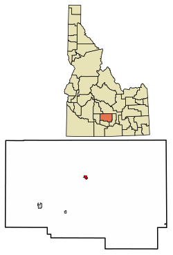 Location of Richfield in Lincoln County, Idaho.