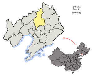 Location of Shenyang City in Liaoning and the PRC