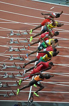 London 2012 Olympic 100m final start