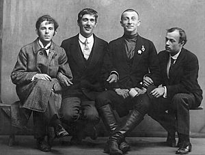 Mandelstam, Chukovsky, Livshits & Annenkov 1914 Karl Bulla (with smile)