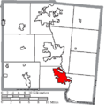 Map of Miami County Ohio Highlighting Tipp City City