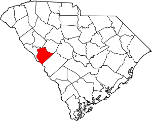 Map of South Carolina highlighting Edgefield County