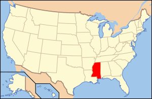 Location of Mississippi in the United States