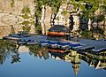 Mohonk Mountain House 2011 Boat Dock Against Reflection of Cliff FRD 3029