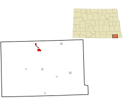 Location of Gwinner, North Dakota