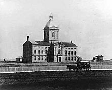 Nebraska's first state capitol, c. 1870.