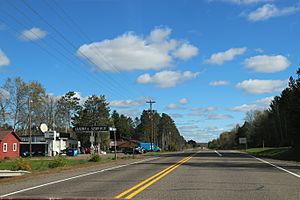 The main intersection for Ojibwa on WIS27/WIS70