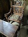 Ornate chair in St John the Baptist Church of England church in Tideswell