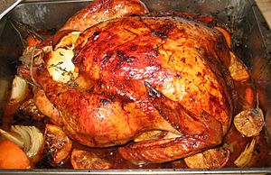 Oven roasted brine-soaked turkey