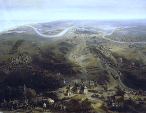 Panoramic view of the Siege of Gdańsk by French forces in 1807.PNG