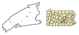 Location of Liverpool in Perry County, Pennsylvania.