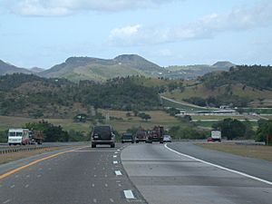 Puerto Rico Highway 52, PR-52, heading north, near the town of Santa Isabel, Puerto Rico