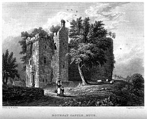 Rothsay Castle Bute engraving by William Miller after W Brown