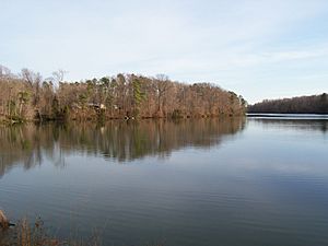 Skiffe's Creek Reservoir at border of James City County and Newport News, Virginia