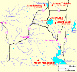 Southern oregon cascades map