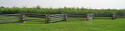 Split Rail Fence at Battle of Island Mound State Historic Site