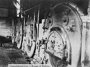 StateLibQld 1 86240 Boilers at Bowen Consolidated Coal Mines, Collinsville, ca. 1920