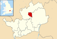 Stevenage shown within Hertfordshire
